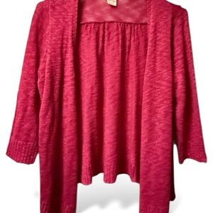 Faded Glory ~ Women’s ~ Sweater ~ 1X ~ Open Front ~ 16W ~ Pink